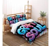 Anima di grafito Set Di Biancheria Da Letto Copripiumino 2 Pezzi Comfort Bassa Allergia Per Coppia Adulti Doppia Con 2 Federe Double（200x200cm）