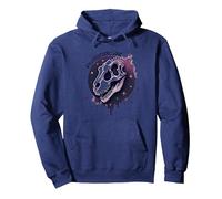 Anima preistorica Dinosaur Arte fossile per Gli Appassionati di paleontologia Felpa con Cappuccio, Unisex per Adulti, Navy, L