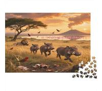 Anima selvatica Puzzle 1000 Pezzi In maiali africani Colori Brillanti, Un Classico Puzzle A Pezzi Per Enigma Di Abilità Logica, Ideale Per Attività in Famiglia, Regalo Per L'inaug