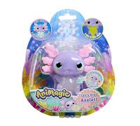 Animagic - Let's Glo Axolotl Pastel - Animale Elettronico Luminoso - Per bambini dai 4 anni - Corpo allungabile con perle d'acqua fosforescenti e LED UV - Galleggia e si illumina in acqua