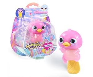 Animagic Let's Glo Puddles Rosa - Un Compagno Elastico Luminoso Divertente | Si illumina e galleggia con dolcezza nell'acqua del bagno - animale elettronico interattivo - per bambini dai 4 anni