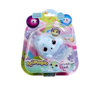 Animagic - Let's Glo Seal - Blu - Carino piccolo focale luminoso interattivo - Galleggia in acqua - Materiale morbido ed estensibile - Giocattolo tattile con luci LED - per bambini dai 4 anni - Regalo