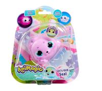 Animagic - Let's Glo Seal - Rosa - Adorabile piccola foca luminosa interattiva - Materiale morbido ed estensibile - Giocattolo tattile con luci LED - Idea Regalo per bambini dai 4