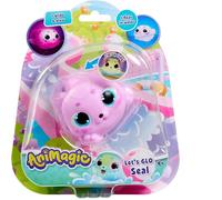 Animagic - Let's Glo Seal - Rosa - Adorabile piccola foca luminosa interattiva - Galleggia in acqua - Materiale morbido ed estensibile - Giocattolo tattile con luci LED - Idea regalo per bambini dai 4