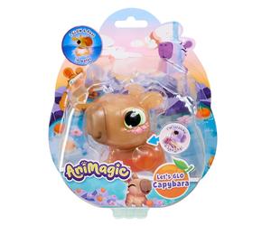 ANIMAGIC LET'S GO CAPYBARA SQUISHY MARRONE ANIMALETTO CHE SI ILLUMINA GOLIATH SO