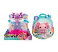 Animagic - Set 1 Acquario Axolotl Viola + 1 Axolotl Rosa - Animale Domestico Elettronico e Luminoso - per Bambini dai 4 Anni - Corpo Estensibile - Acquario per Il Trasporto degli Axolotl