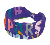 Animais - Fascia per capelli con lettere dell'alfabeto, da donna, morbida, larga, antiscivolo, per yoga, fitness, viaggi, palestra, accessori per capelli