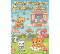 Animais Kawaii em Aventuras Felizes: Livro de Colorir Infantil