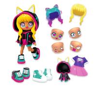 Animakii Fashion Dolls - Bambola Cyberpunk + Gamer Style - Bambola alla moda da 12,7 cm con 32 look in uno - Accessori per bambole, vestiti, scarpe e piatti per il viso - Giocattoli per ragazze alla