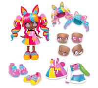 Animakii Fashion Dolls - Bambola alla moda personalizzabile Candy + Bubblegum Style - Bambola alla moda da 12,7 cm con 32 look in uno - Accessori per bambole, vestiti, scarpe e piatti per il viso