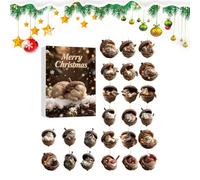 Animal Acorn Ornaments Advent Calendars 2025, 24 Days Christmas Countdown Advent Calendars with 2D Acrylic Animal Acorn Christmas Ornaments for Adults Teens Kids