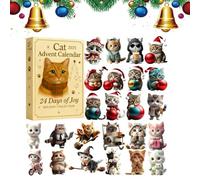 Animal Advent 2025 | Collectible 2D Acrylic Cat Pendant | Festival Planners for Home Seasonal Halloween Thanksgiving Holiday EasterLiving Room Study Mantel Wreath