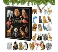 Animal Advent 2025 | Seasonal Festive Calendar Winter Countdown Ornament | Festival Planners for Home Decorators Front Door Office Wall Garden Living Room Study Mantel Wreath
