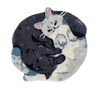 Animal Bagno Ra - Tappeto morbido per gatti abbracciato con motivo a gatti, tappeto morto, divertente tappetino assorbente per lavare in lavatrice, fodera antiscivolo per cucina stabile e bordi