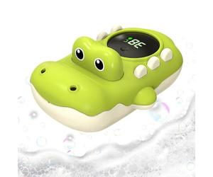 Animal Bath Toys, Cute Crocodile Floating Bath, Digital Backlit Led Display, with Water Temperature Monitoring System, Interactive Bathroom Toy Sturdy Design, Baths Time Safety Style, for Kids Use