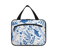 Animal Blue Fish Sea Modello Bianco Appeso Viaggio articoli da toeletta Borsa con gancio, Designer Espandibile Hanging Toiletry Bag per Viaggi Must Haves Campeggio Bolsa de maquillaje para Mujer L