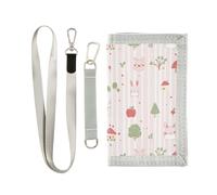 Animal Cartoon Blush Color Stripe portafogli trifold con clip di denaro per le donne semplici uomini portafogli con cordino, animale, cartone animato, arrossire, colore, 1 size