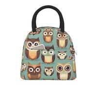 Animal Cartoon Gufi carino stampa funzionale isolato cibo borsa portatile Tote scuola picnic viaggio routine quotidiana