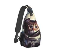 Animal Cat Astronaut Donna Uomo Crossbody Bag Multitasche Borsa A Tracolla Regolabile Borsa Monospalla Per Treeking Sportivo Viaggio Campeggio