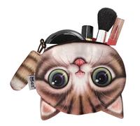 Animal Change Purse For Coins - Cute Zippered Coin Bag With Cat Tail Decor, Portable Pouch For Holding Cell Phone Cards Keys Jewelry Small Essentials | Soft Plush Design For Daily Use, Ideal For C