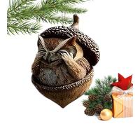 Animal Christmas Ornaments | Funny Resin 3D Acorn | Resin Cute Holiday Decor Christmas Tree Ornaments | for Indoor Outdoor Living Room Wall Door Mantel Fireplace Farmhouse Garden Yard Porch