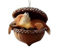 Animal Christmas Ornaments | Funny Resin 3D Acorn | Resin Cute Holiday Decor Christmas Tree Ornaments | for Indoor Outdoor Living Room Wall Door Mantel Fireplace Farmhouse Garden Yard Porch