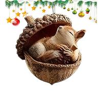 Animal Christmas Ornaments | Funny Resin 3D Acorn | Resin Cute Holiday Decor Christmas Tree Ornaments | for Indoor Outdoor Living Room Wall Door Mantel Fireplace Farmhouse Garden Yard Porch