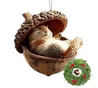 Animal Christmas Ornaments | Funny Resin 3D Acorn | Resin Cute Holiday Decor Christmas Tree Ornaments | for Indoor Outdoor Living Room Wall Door Mantel Fireplace Farmhouse Garden Yard Porch