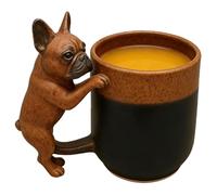 Animal Coffee Mug, 3D Dog Shaped Drinking Cup, French Bulldog Coffee Cups, Shaped Like Ceramic Dogs With A Stainless Steel Inner Liner, Household Milk Mug For Tea Espresso Milk