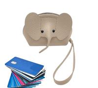 Animal Coin Wallet - PU Leather Small Zipper Card Holder Cute Elephant