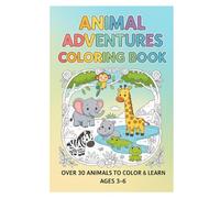 Animal Coloring Book for Kids Ages 3-6: Learn Fun Facts About Farm, Sea & Jungle Animals - 30 Cute Pages to Color!