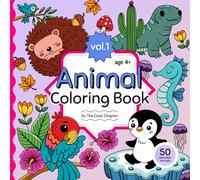 Animal Coloring Book with Fun Facts: Vol.1 (ages 4+)