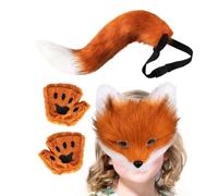 Animal Cosplay Masque - Costume Prop with Tail and Animal Paw Gloves