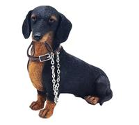Animal Crackers Statuetta bassotto seduto nero e marrone chiaro della gamma Leonardo Walkies, in confezione regalo di qualità