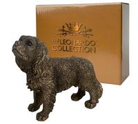Animal Crackers Statuetta Cavalier King Charles Spaniel della gamma Leonardo Reflections Bronzed, presentata in una confezione regalo dorata