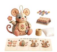 Animal Craft Kit - Cute Mouse Ornament DIY Sewing, Soft Felt Handmade Pack | Creative Needlework Hobby, Beginners Adults Women Enthusiasts Family Home Birthday Activity Decoration Crafting Supplies