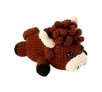 Animal Crochet Kit,Handmade Cow Knitting Materials,DIY Craft Pack,Full Set with Yarn Hooks Needles Stuffing and Patterns,For Children Youth Beginners Room Decoration