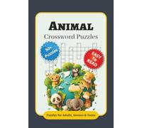 Animal Crossword Puzzles: Crossword Puzzles with Easy to Read Print about Animals, Wildlife and More | 6x9 inches, 120 pages | 50+ Puzzles ... Gift for Vacations, Holidays and Relaxation