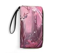 Animal Crystal Deer Portafogli da polso per uomo donna portafoglio lungo in pelle portafoglio per carte di credito frizione con cordino, Stile:, 19.7x10.5cm