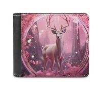 Animal Crystal Deer - Portafoglio da uomo in pelle con porta carte di credito, Stile:, Taglia unica