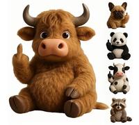 Animal di peluche di dito medio, Meet the Attitude Squad: piccoli ribelli lussureggianti con sfacciate e coccole, peluche tascabili umorismo da stress da stress e fascino ribelle, regali divertenti