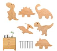 Animal Dresser Knobs - 6?Pieces Kids Drawer Pulls for Closet and Wardrobe | Solid Wood Animal Shaped Knobs with Screws, Multifunctional Decorative Handles for Dressers Cabinets Furniture Baby Nursery