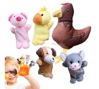 Animal Finger Puppets, Colorful Puppet Set di 5, Soft Interactive Toys, 3,15 pollici Ideal for Easter Basket Stuffers, Egg Fillers, Classroom Rewards, Party Storytelling Fun