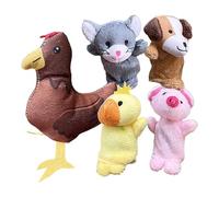 Animal Finger Puppets, Interactive Children's Toy Set di 5, Puppets for Easter Basket Stuffers 8 cm, Egg Fillers, School Classroom Rewards, Party Supplies