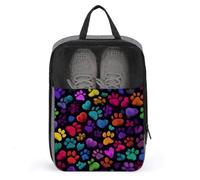 Animal Foot Track - Borsa per scarpe da golf a forma di cuore, colorata, per viaggi, uso quotidiano, anti-polvere, porta scarpe da golf