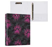 Animal Footprint Bear Megenta Black - Raccoglitore a 3 anelli con portablocco, confezione da 2 raccoglitori assortiti, 200 fogli