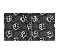 Animal Footprint Bear - Raccoglitore con anelli a D da 3,8 cm, motivo mimetico argento/nero, con portablocco, 1 confezione da 200 fogli