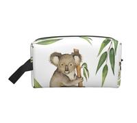 Animal Foundation Nature Leaves And Koala, organizer per cosmetici di grande capacità, borsa da viaggio per il trucco da donna