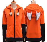 Animal Fox Orecchio Cosplay Costumi Con Cappuccio Cappotto Arancione Caldo Felpa Unisex Felpe Con Cappuccio (Colore: 1, Taglia M)