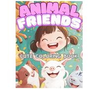 ANIMAL FRIENDS Coloring Book: Lovely 50 animals coloring book for Kids 4-8